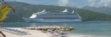 Cruise ship and beach at Labadee, Haiti.