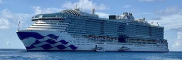 Star Princess anchored off Princess Cays in the Bahamas.